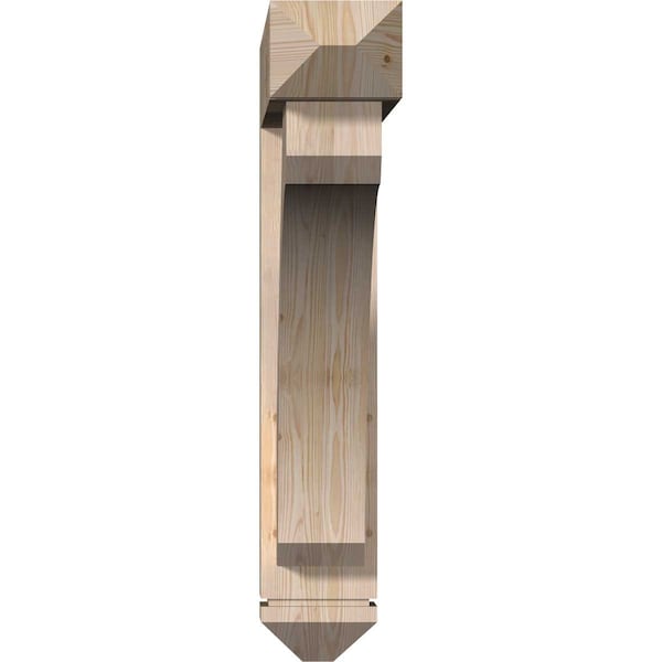 Legacy Arts And Crafts Smooth Bracket W/ Offset Brace, Douglas Fir, 7 1/2W X 40D X 40H